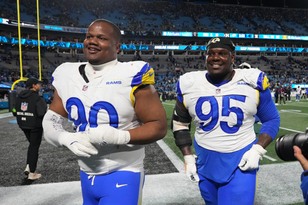 Los Angeles Rams defensive end Tyler Davis and defensive tackle Poona Ford