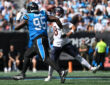 Carolina Panthers DE Derrick Brown and Chicago Bears QB Caleb Williams